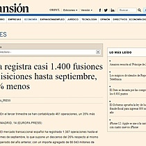 Espaa registra casi 1.400 fusiones y adquisiciones hasta septiembre, un 26% menos